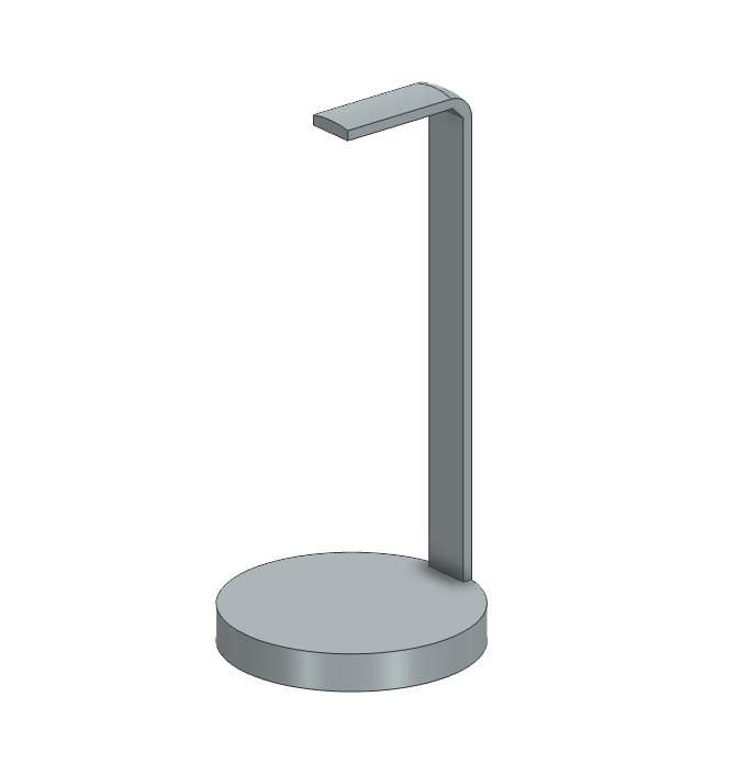 Headphone stand, isometric CAD render